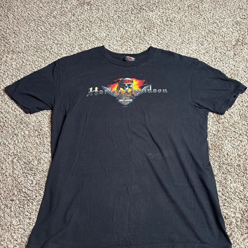 Harley Davidson Nassau Bahamas Pirates Biker Beach Motorcycle Shirt Men's XL